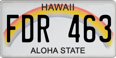 HI license plate FDR463