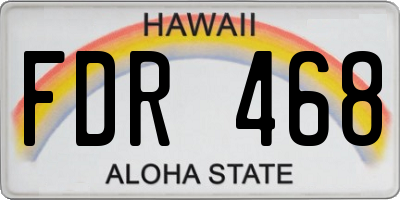 HI license plate FDR468