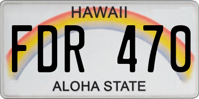 HI license plate FDR470