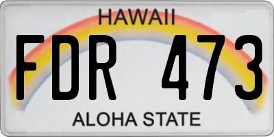 HI license plate FDR473