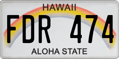 HI license plate FDR474
