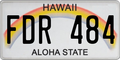 HI license plate FDR484