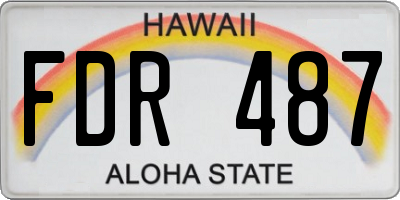 HI license plate FDR487