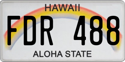 HI license plate FDR488