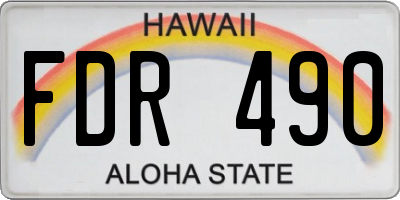 HI license plate FDR490