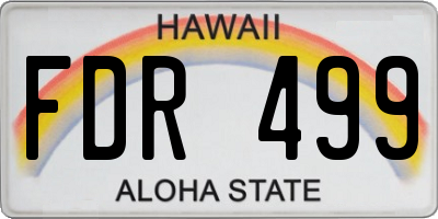 HI license plate FDR499