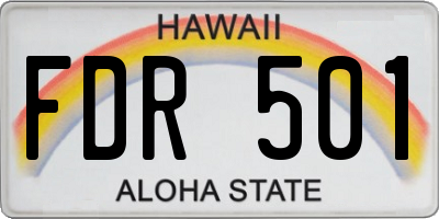 HI license plate FDR501