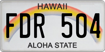 HI license plate FDR504