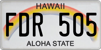 HI license plate FDR505