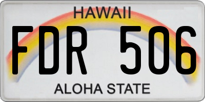 HI license plate FDR506