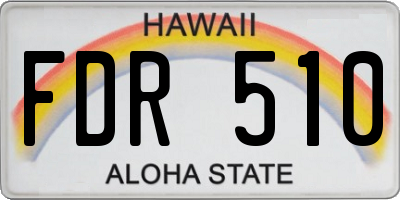 HI license plate FDR510