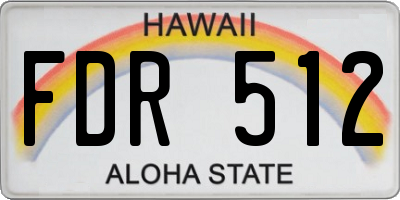 HI license plate FDR512