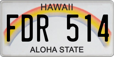 HI license plate FDR514