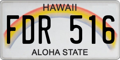 HI license plate FDR516