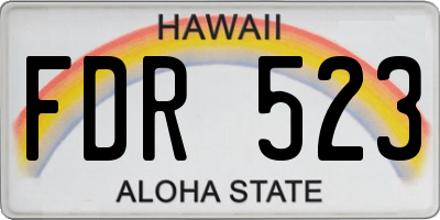 HI license plate FDR523