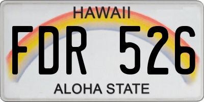 HI license plate FDR526