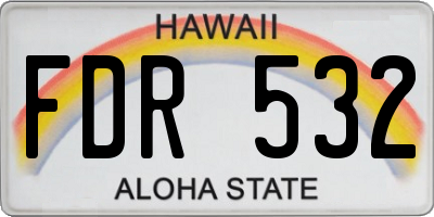 HI license plate FDR532
