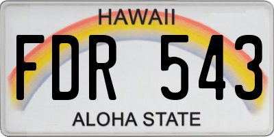 HI license plate FDR543