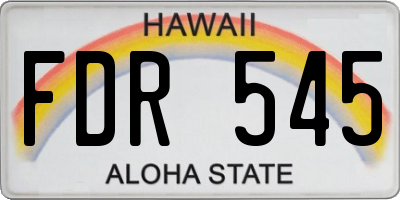 HI license plate FDR545