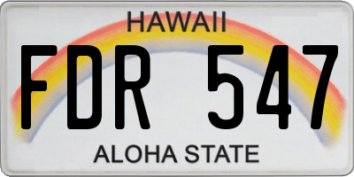 HI license plate FDR547