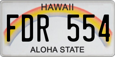 HI license plate FDR554