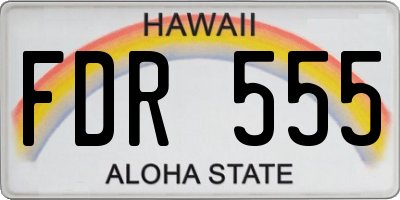HI license plate FDR555