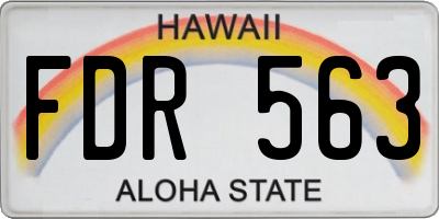 HI license plate FDR563