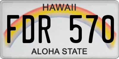 HI license plate FDR570