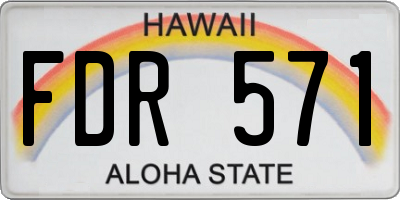 HI license plate FDR571
