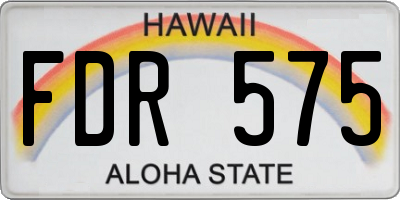 HI license plate FDR575