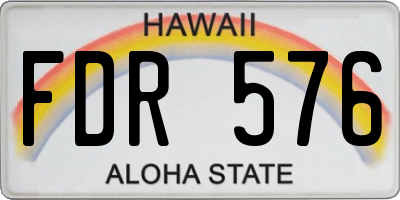 HI license plate FDR576