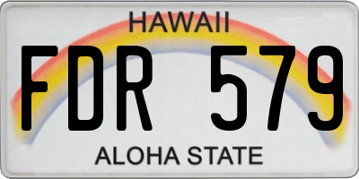 HI license plate FDR579