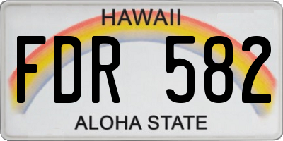 HI license plate FDR582