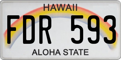 HI license plate FDR593
