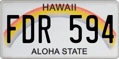HI license plate FDR594