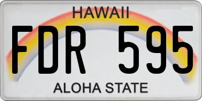 HI license plate FDR595