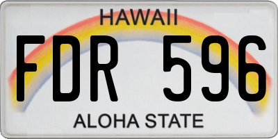 HI license plate FDR596