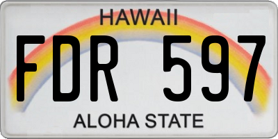 HI license plate FDR597