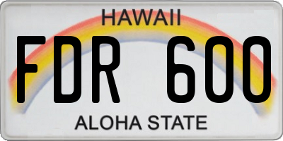 HI license plate FDR600