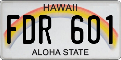 HI license plate FDR601