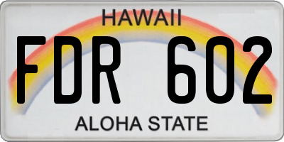 HI license plate FDR602