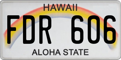 HI license plate FDR606