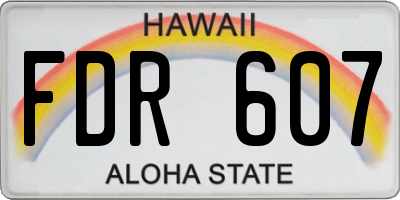 HI license plate FDR607