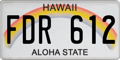 HI license plate FDR612