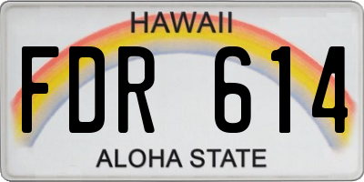 HI license plate FDR614
