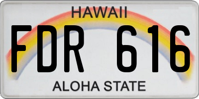 HI license plate FDR616
