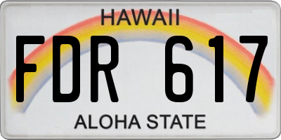 HI license plate FDR617