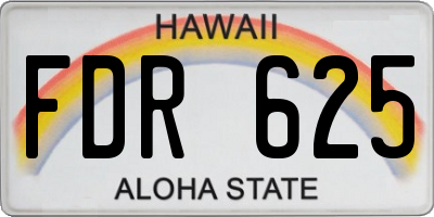 HI license plate FDR625
