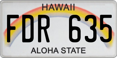 HI license plate FDR635