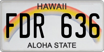 HI license plate FDR636